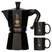 Bialetti Moka Express Mat Zwart 6 kops + 2 Bekers