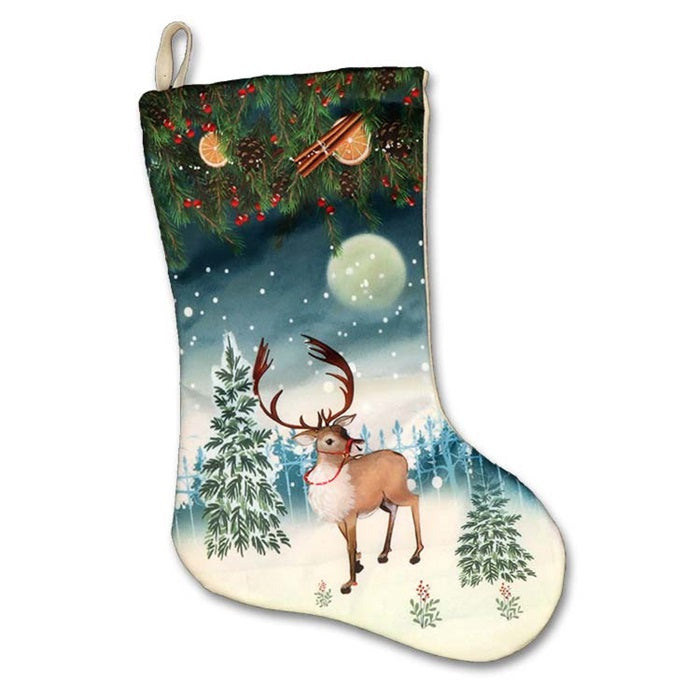 D- Unique Living | Stocking Santa Blue deer