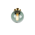 QAZQA Art deco plafondlamp messing met groen glas - Pallon