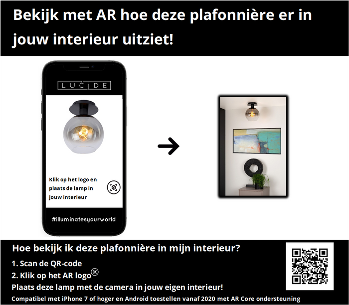 Lucide MARIUS Plafonnière - Zwart