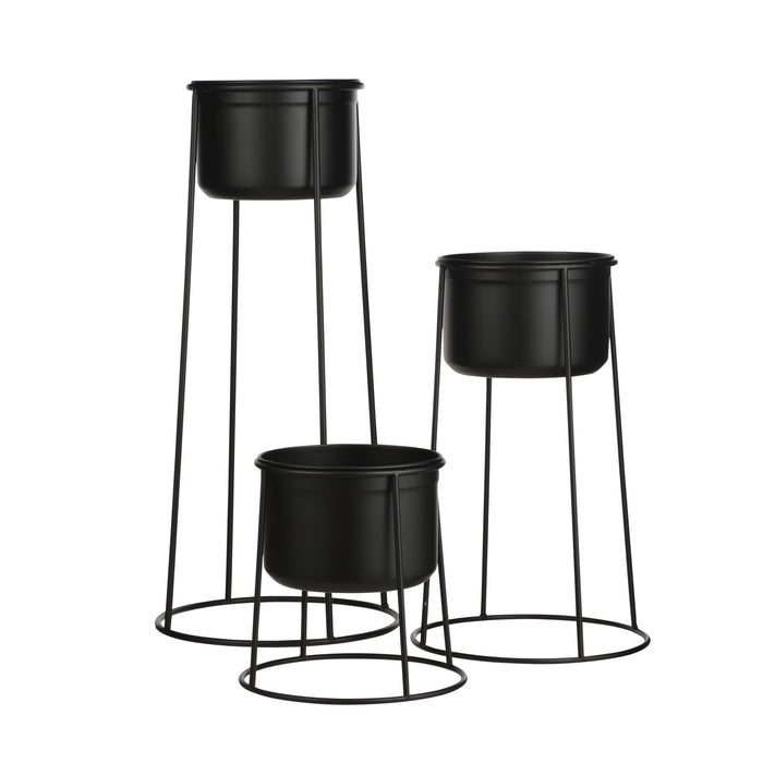 Mica Decorations Ramona Pot op Standaard Zwart