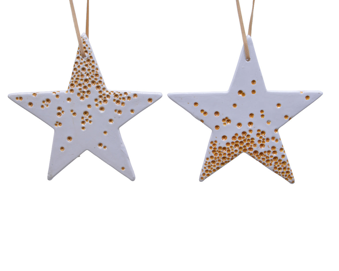 Decoris Ster terracotta hang wit|goud a2