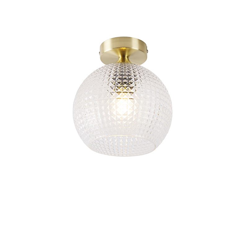 QAZQA Art Deco plafondlamp messing met helder glas - Sphere