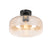 QAZQA Art deco plafondlamp zwart met amber glas - Bizle