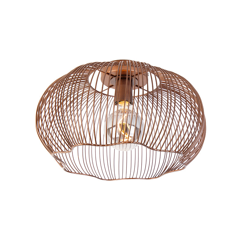 QAZQA Industriële plafondlamp koper 40 cm - Finn