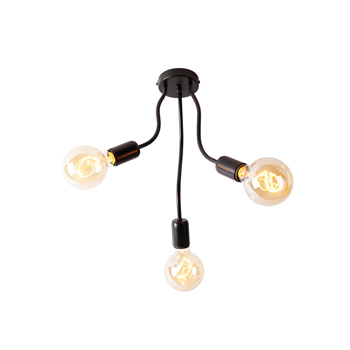 QAZQA Plafondlamp wimme - Zwart - Design - D 28cm