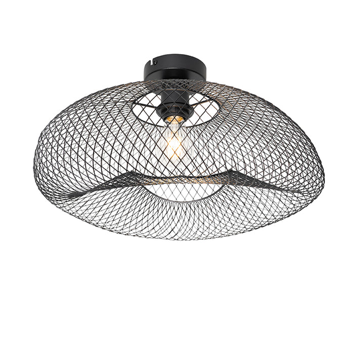 QAZQA Moderne plafondlamp zwart - Zora