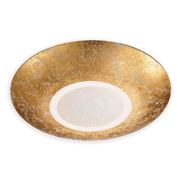Trio Leuchten Chiros plafondlamp goud ø32 cm ingebouwd LED craquelé