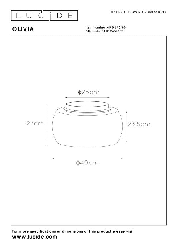 Lucide OLIVIA Plafonnière - Fumé