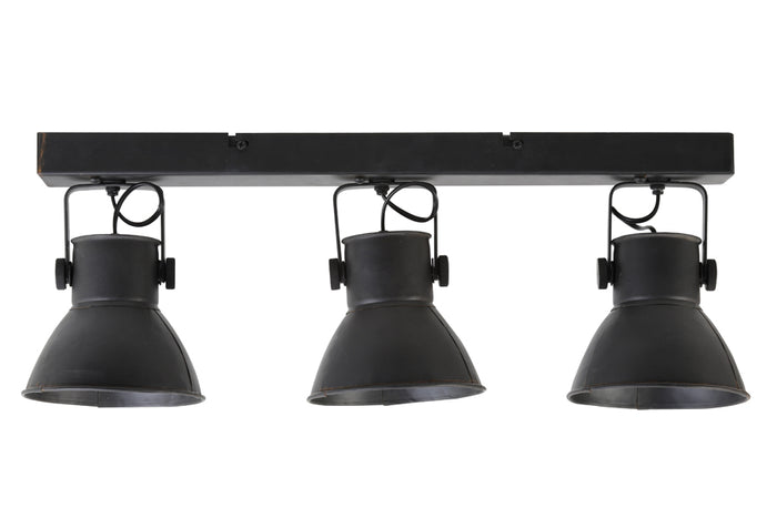 Light&living Hang-|wandlamp 3L 65x18x25 cm ELIANO mat zwart