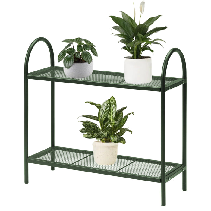 Pro Garden Plantenrek - groen - metaal - opvouwbaar - 60 x 22 x 58 cm
