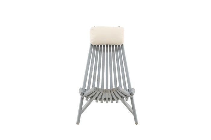 Nest outdoor Bastian houten tuin loungestoel grijs - met hoofdkussen