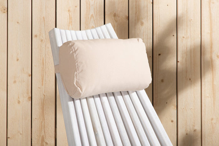 Nest outdoor Bastian houten tuin loungestoel wit - met hoofdkussen