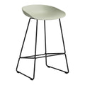 HAY About a Stool AAS38 Barkruk - H 65 cm - Black Steel - Pastel Green
