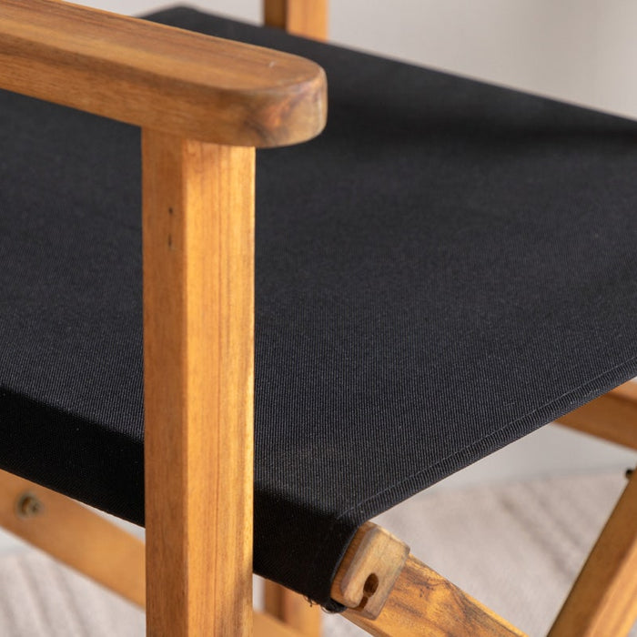 Nest outdoor Alba inklapbare houten tuinstoel zwart - met armleuningen