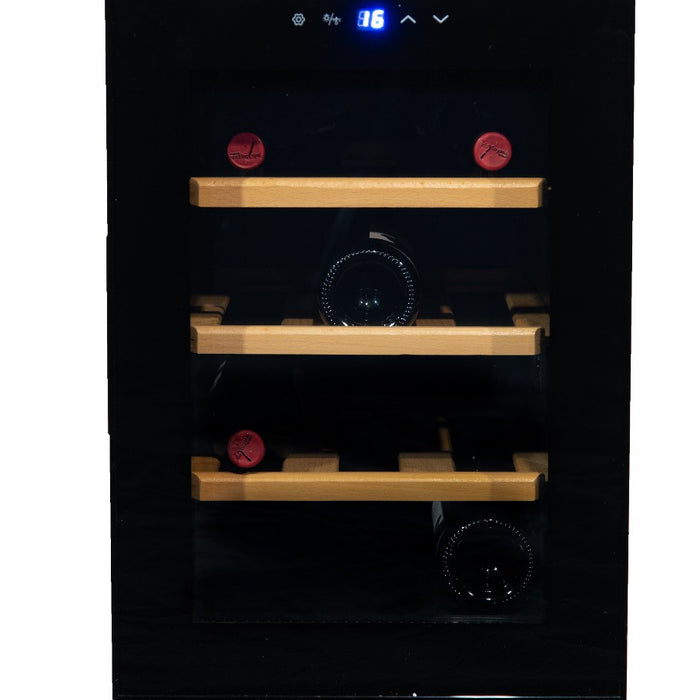 Vinata Adamello wijnkoelkast - vol glazen deur - 12 flessen