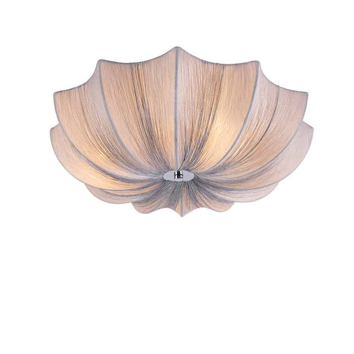 QAZQA Plafondlamp plu - Grijs - Design - D 520mm