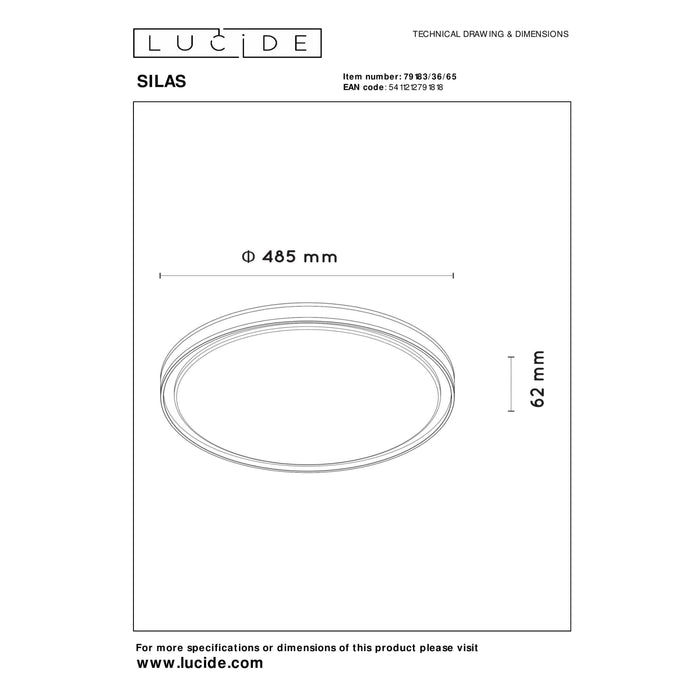 Lucide SILAS Plafonnière - Fumé