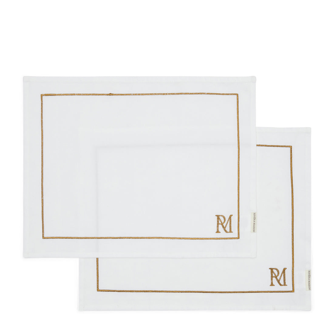 Riviera Maison Placemat Elegant Monogram Wit - 2 Stuks