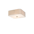 QAZQA Plafondlamp drum jute - Wit - Modern - L 300mm
