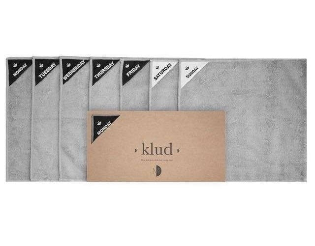 Microvezel Vaatdoekjes - Weekdagen - Grijs- Set van 7 - Klud