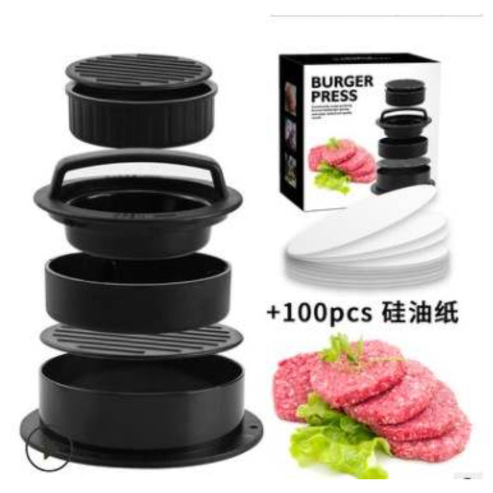 Hamilton bay 3 in 1 hamburgerpers set met waxblaadjes