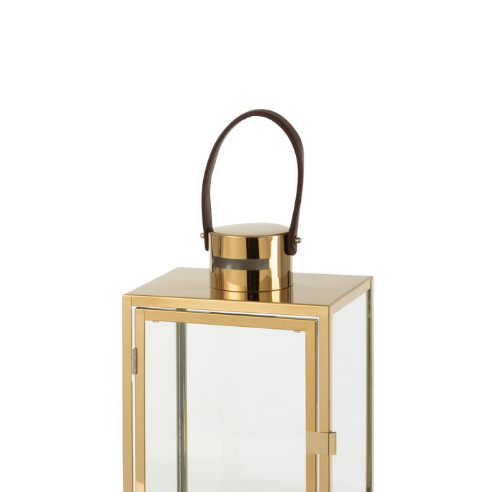 J-Line Lantaarn Rechthoek Goud