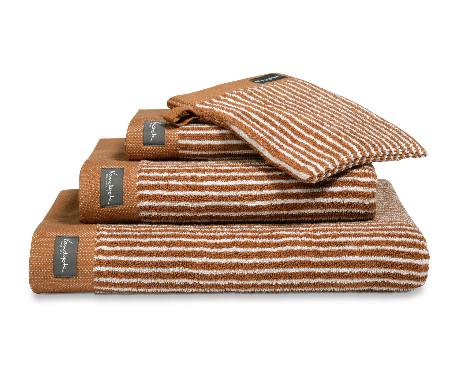 Vandyck Gastendoek HOME Petit Ligne Cognac (set|6 stuks)