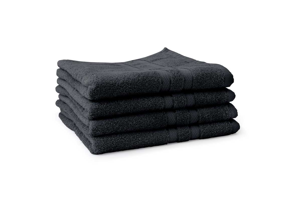 LINNICK Pure Handdoek  Katoen - Black - 60x110cm - Per 4 Stuks