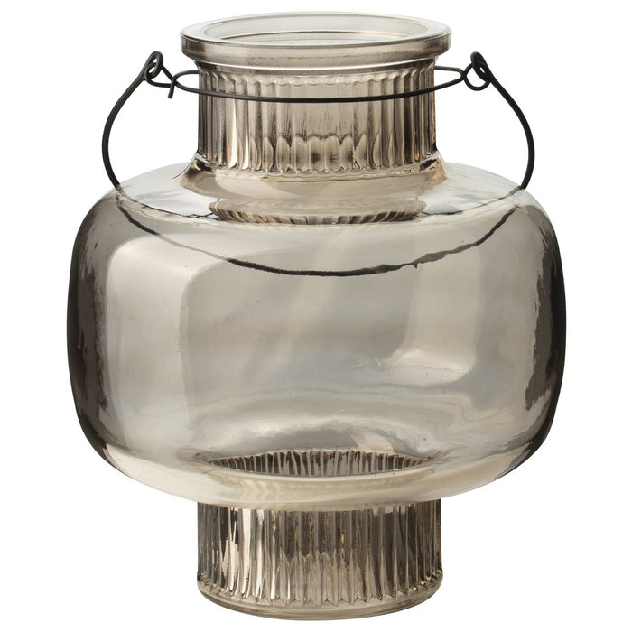 Gusta Lantaarn glas ø17x20cm bruin