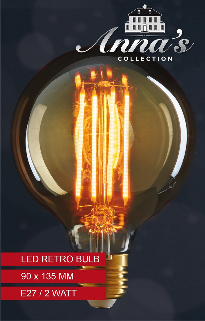 Anna's Collection 3 stuks LED retro lamp 95x135 mm 2w1800k e27 niet