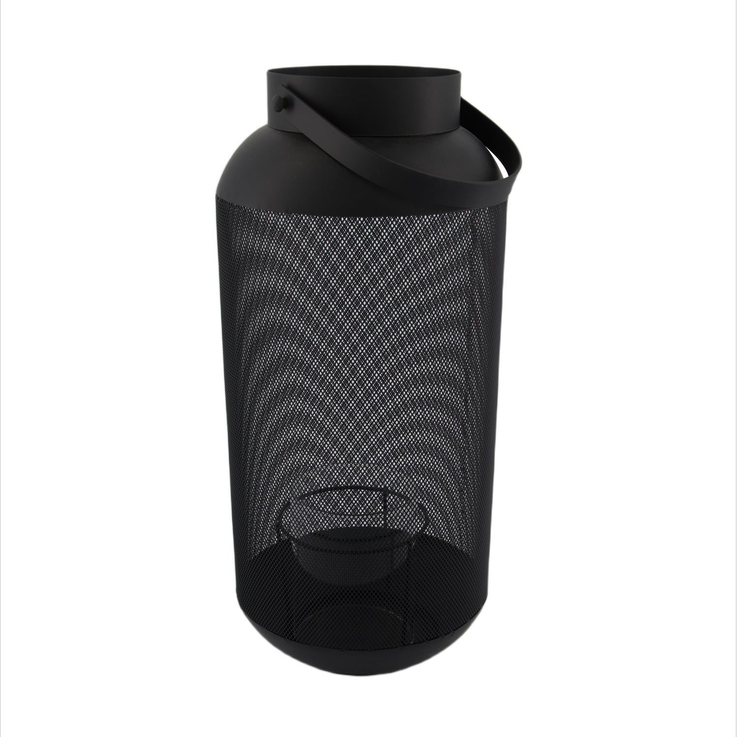 Dijk Natural Collections-Metalen lantaarn met glas-Zwart-18x38.5