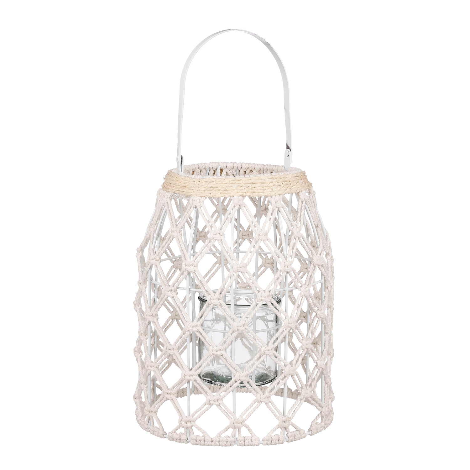 Mica Decorations Windlicht - H30 x Ø23 cm - Katoen - Off White