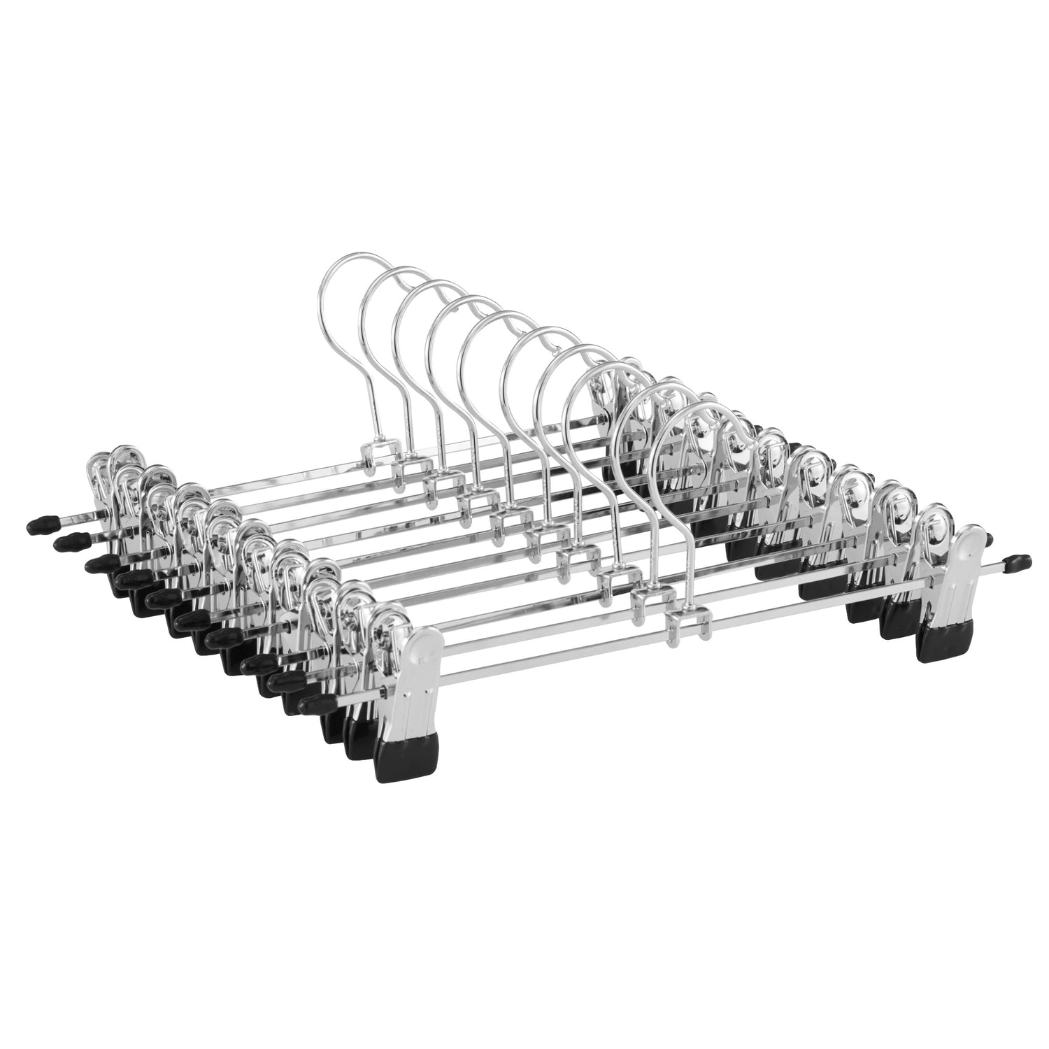 ACAZA Kledinghangers - Broekhanger - Rokhangers - 31 cm lang - Met Knijpers - Anti Slip - 20 Stuks - Metaal - Zilver