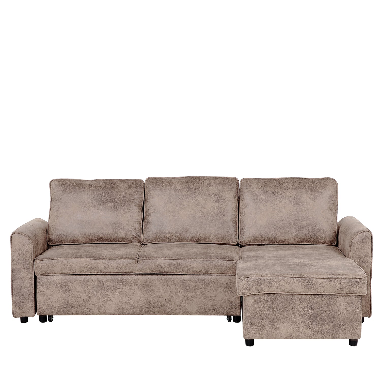 Beliani-NESNA-Hoekslaapbank-Bruin-Linkerzijde-228 cm-Kunstleer