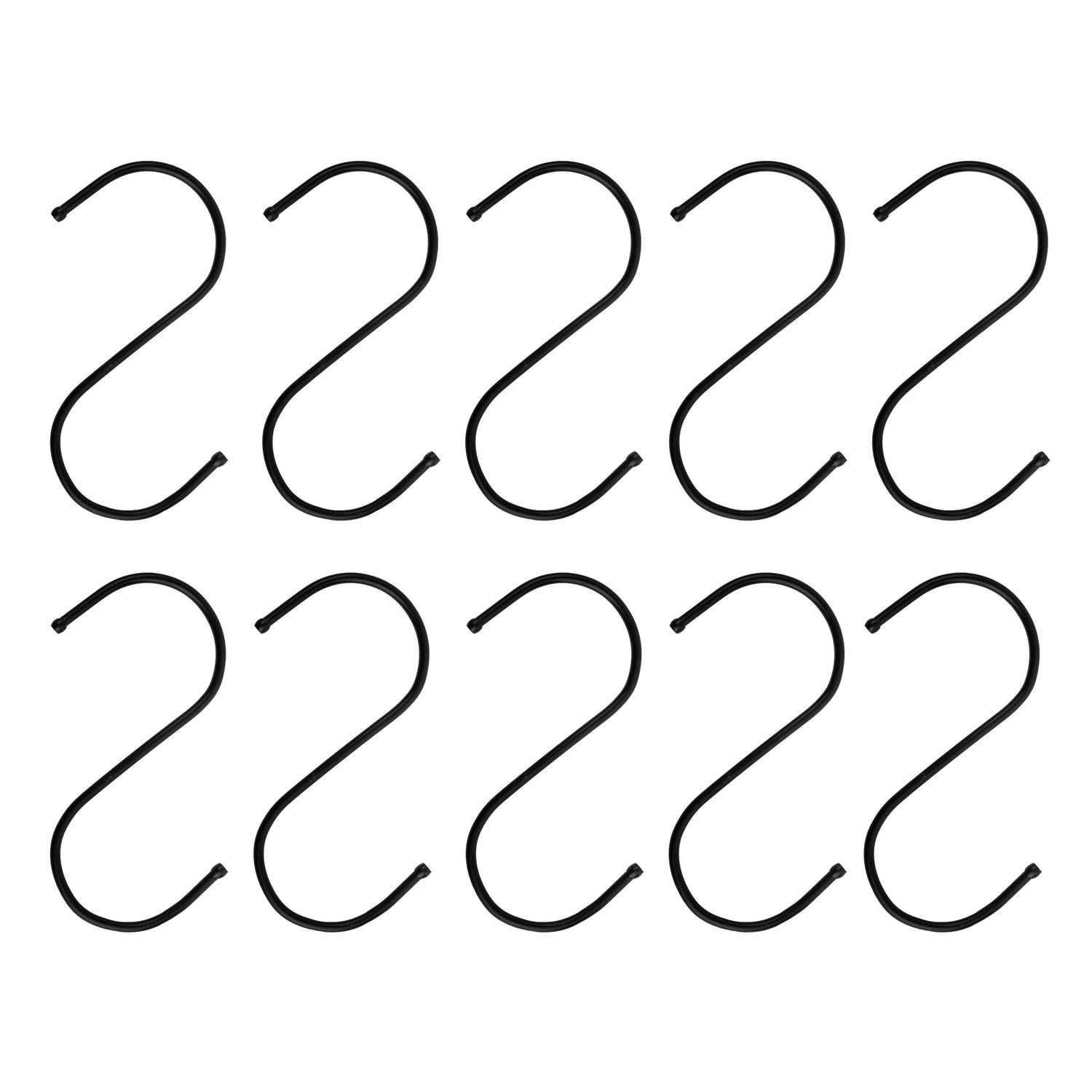 QUVIO Ophanghaken - RVS - zwart - L - 12 cm (h) - 10 stuks