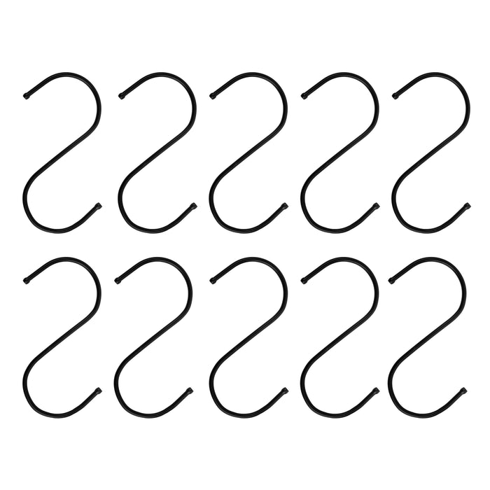 QUVIO Ophanghaken - RVS - zwart - L - 12 cm (h) - 10 stuks