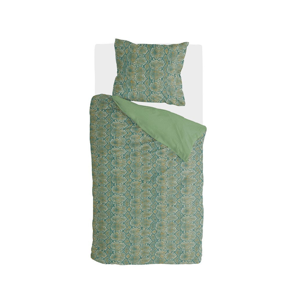 Byrklund - Dekbedovertrek Scary Snake - 140x220 - Groen