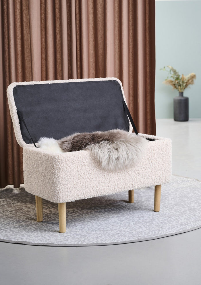 Lisomme Sem Teddy Bankje met Opbergruimte - Grijs