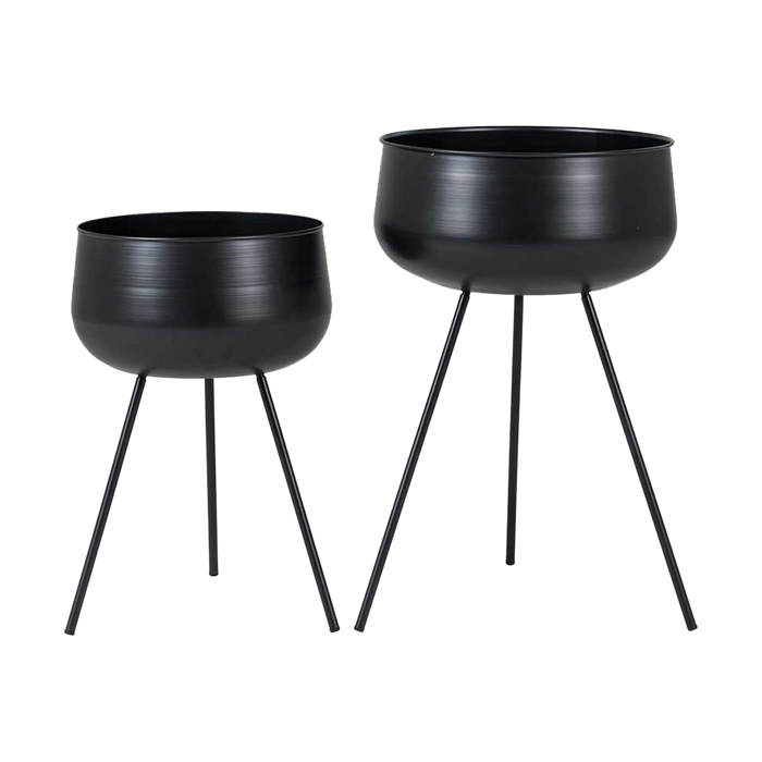 Artichok Evie staande bloempot zwart - set van 2