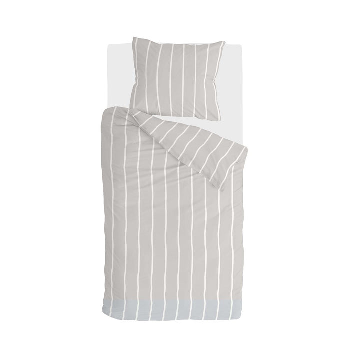 Walra - Dekbedovertrek Preppy Pinstripe - 140x220 - Grijs