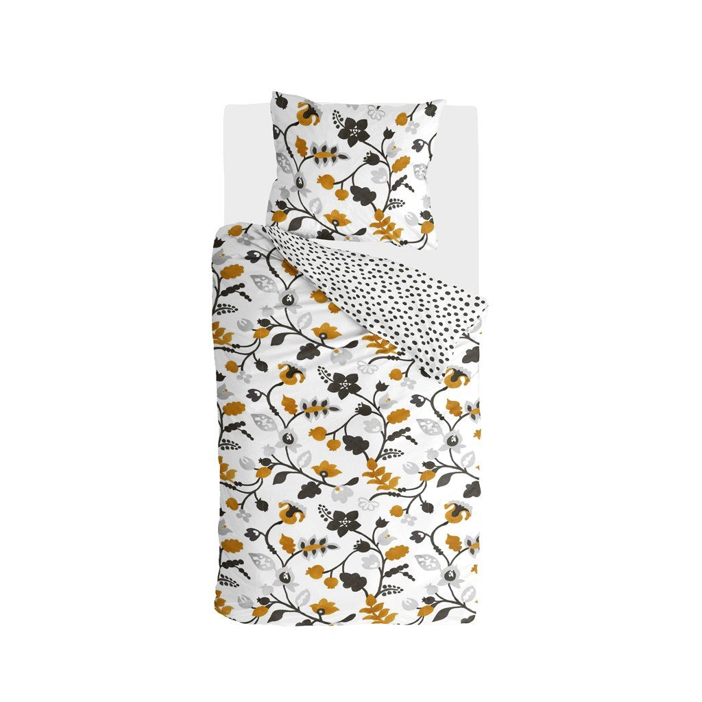 Walra - Dekbedovertrek Dots & Flowers - 140x220 - Wit