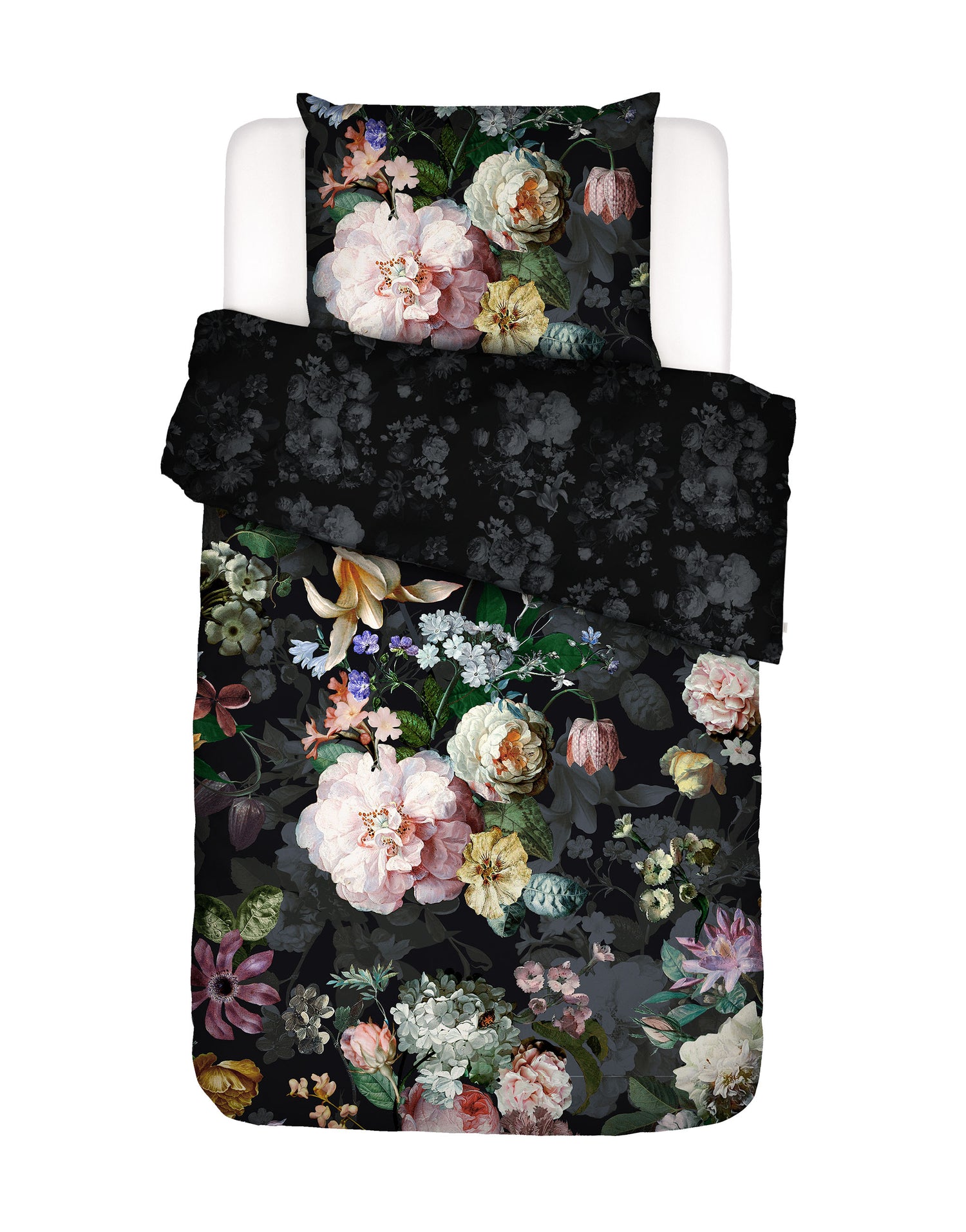 Essenza Fleur Festive Dekbedovertrek Blooming Black 140 x 220 cm