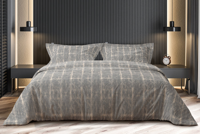 LINNICK Dekbedovertrek Katoen Bracken - grey