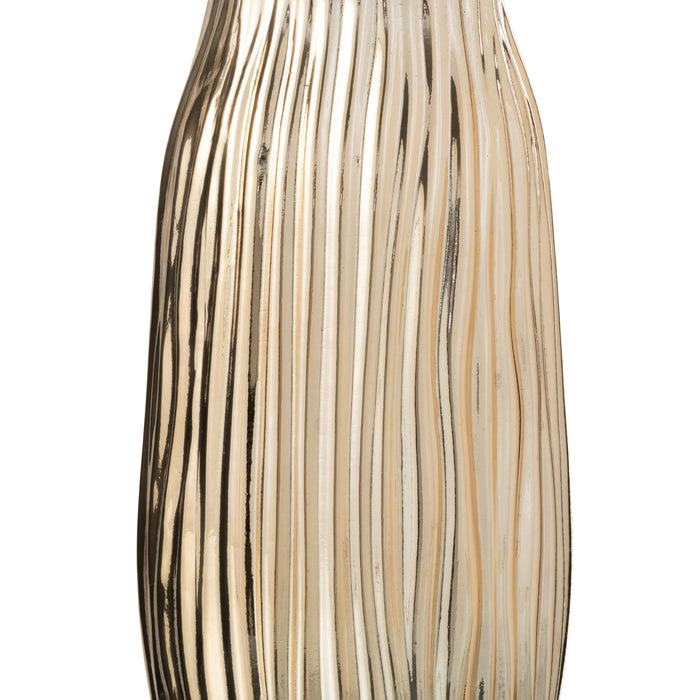 J-Line Vaas Inkepingen Glas Goud Large