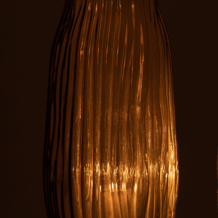 J-Line Vaas Inkepingen Glas Goud Large