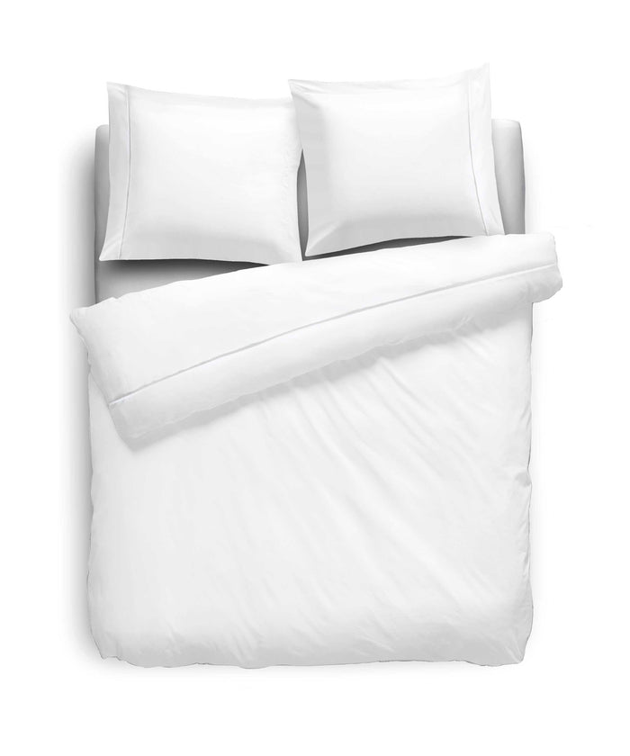 Elegance Dekbedovertrek Uni Percal Katoen Met Bies wit