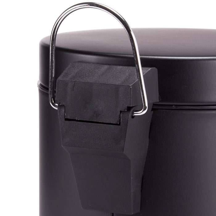 MSV badkamer|toilet pedaalemmer - zwart - 5 liter - 20 x 28 cm