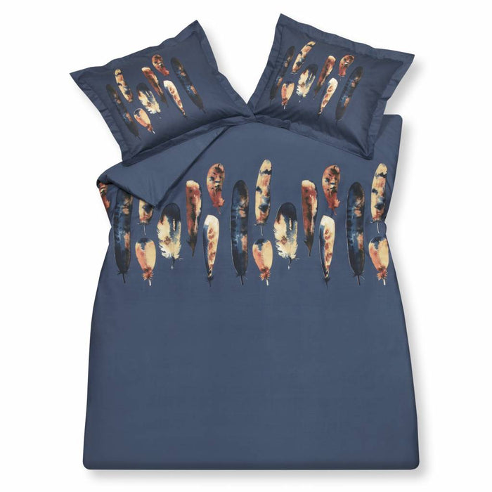 Vandyck FIERCE FEATHERS Jeans Blue dekbedovertrek 200x200|220 cm