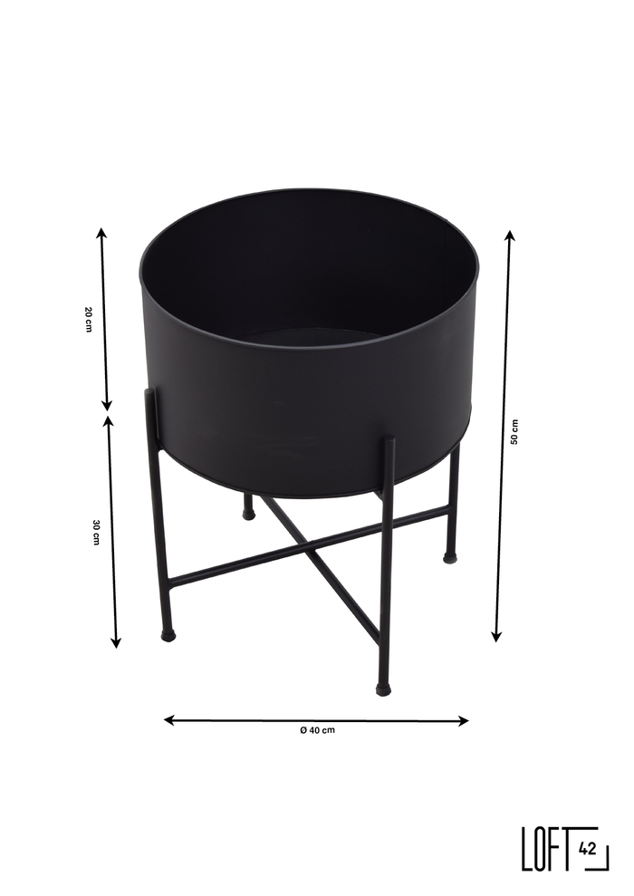 LOFT42 Flora Plantenbak Rond - Metaal - Mat Zwart -  Ø40